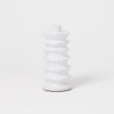 CANDLEHOLDER SPIRAL WHITE CERAMICS    - CANDLE HOLDERS